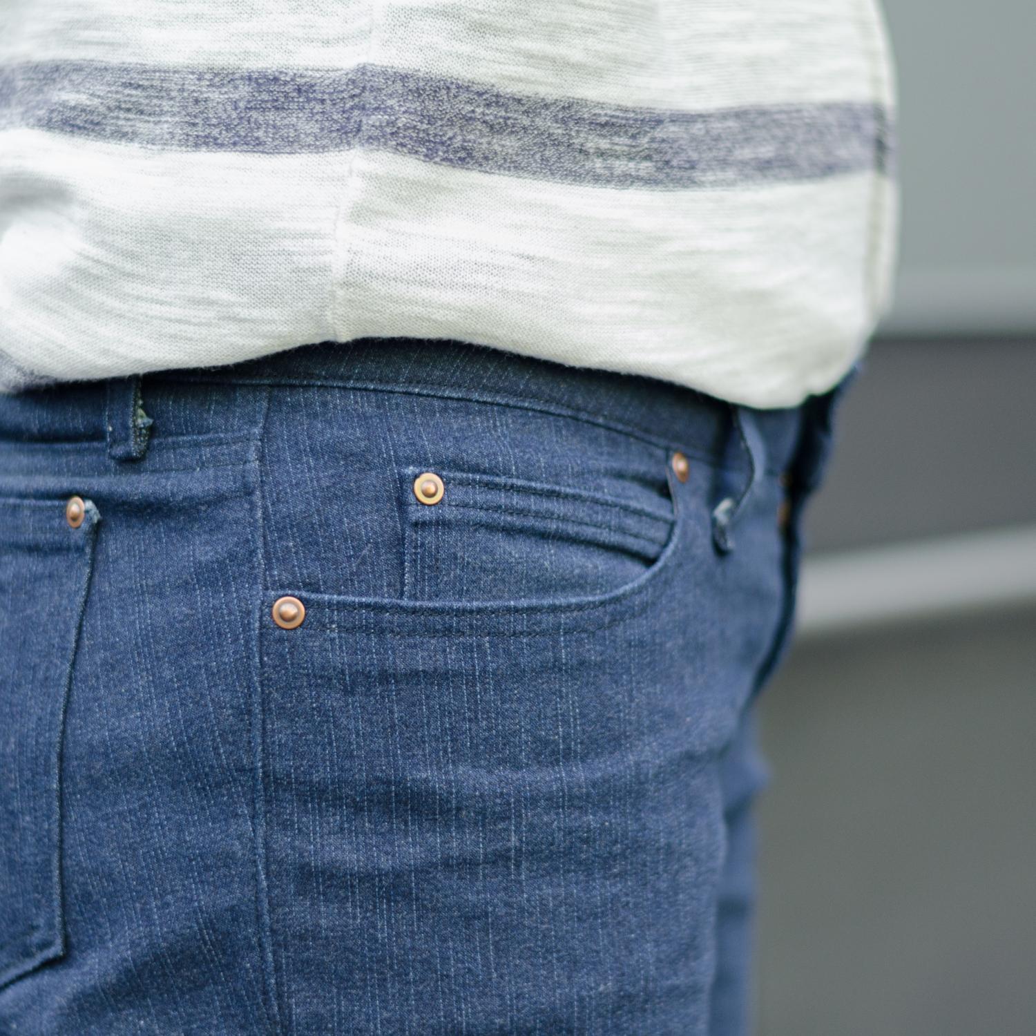 Jeans nähen, Schnittmuster Ginger Jeans von Closet Case Patterns, Vordertaschen und mit Münztasche (coin pocket)