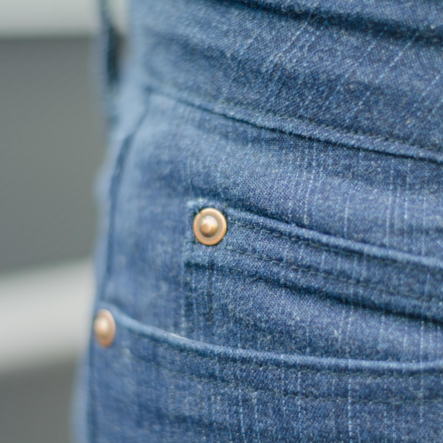 Jeans nähen, Schnittmuster Ginger Jeans von Closet Case Patterns, mit Jeans-Nieten (denim rivets) an den Taschenecken