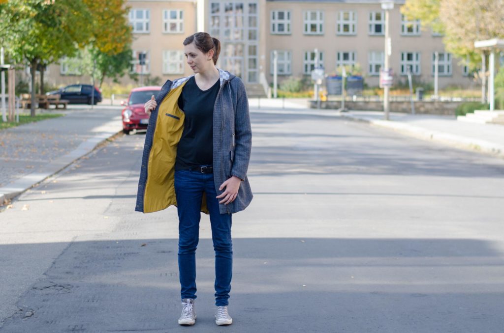 Parka für die Übergangszeit nähen, Schnittmuster Wind & Wetter Parka von Lotte & Ludwig, aus German Tweed von Zuleeg